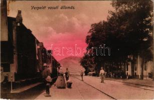 Verpelét, vasútállomás, vonat. Baross nyomda kiadása