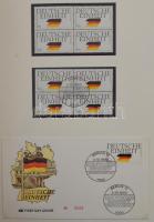 NSZK összeállítás a 80-90-es évekből Leuchtturm albumlapokon, Schaubek rugós borítóval, benne bélyeg...