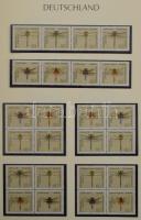 NSZK összeállítás a 80-90-es évekből Leuchtturm albumlapokon, Schaubek rugós borítóval, benne bélyeg...