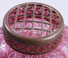 Art deco ikebana váza. Többrétegű, formába fújt, lüszter mázas, hibátlan,. d: 16 cm, m: 12 cm