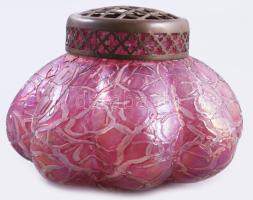 Art deco ikebana váza. Többrétegű, formába fújt, lüszter mázas, hibátlan,. d: 16 cm, m: 12 cm