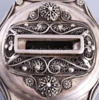 Cödaka / Tzedakah adománygyűjtő persely. Filigrán ezüst (Ag) 925 finomság. Oroszország XX. sz, jelze...