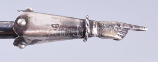 Tóramutató antik orosz ezüst (Ag) 1785. Jelzett AD mesterjegy. szodalit köves berakással. 43 cm , 14...