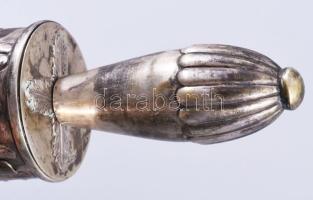 Megilla. Eszter tekercs tartó / Tóratekercstartó antik orosz ezüst ca 1840. Szentpétervár IFA mester...