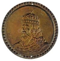 DN Szent Istvánt ábrázoló bronz lemezérem (64mm) T:AU