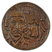 1976. "V. Országos Csokonai Diákszínjátszó Napok - Csurgó 1976" egyoldalas, öntött bronz emlékérem (90mm) T:XF
