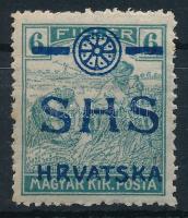 SHS 1919 Arató 6f eltérő, Károly-típusú felülnyomattal, Bodor vizsgálójellel (törés / fold)
