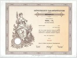 Vegyes 8db-os részvény és értékpapír tétel, benne: Gönc és Vidéke Szövetkezeti Takarékpénztár részvé...