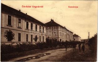 1908 Ungvár, Uzshorod, Uzhhorod, Uzhorod; Kaszárnya épület. W.L.392. / K.u.k. military barracks (EK)