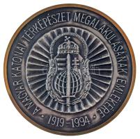 1994. "A Magyar Katonai Térképeszet magalakulásának emlékére 1919-1994" kétoldalas ezüstpatinázott bronz emlékérem (65mm) T:AU