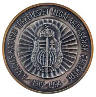 1994. "A Magyar Katonai Térképeszet magalakulásának emlékére 1919-1994" kétoldalas ezüstpatinázott bronz emlékérem (65mm) T:AU