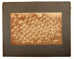 cca 1900-1910 Bp., Nyugati pályaudvar állomás tisztviselői és hivatalnokai (köztük Haviár György főellenőr, állomásfőnök-helyettes), tablófotó, nagyméretű, kartonra kasírozott fotó Kurzweil Frigyes műterméből, a kartonon kisebb sérülésekkel, foltokkal, 19,5x30 cm, karton: 34x40 cm