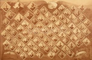 cca 1900-1910 Bp., Nyugati pályaudvar állomás tisztviselői és hivatalnokai (köztük Haviár György főe...