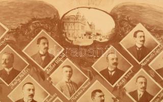 cca 1900-1910 Bp., Nyugati pályaudvar állomás tisztviselői és hivatalnokai (köztük Haviár György főe...