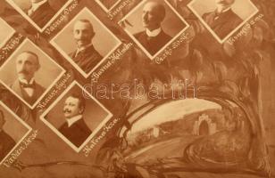 cca 1900-1910 Bp., Nyugati pályaudvar állomás tisztviselői és hivatalnokai (köztük Haviár György főe...