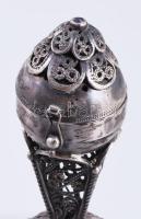Ezüst (Ag) besamin tartó, 1894, orosz, jelzett, mesterjellel, m: 9,5 cm, 51g /// Silver (Ag) Besamim...