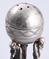 Ezüst (Ag) besamin tartó figurális alakokkal, 1894, orosz, jelzett, mesterjellel, m: 8,5 cm, 69g ///...