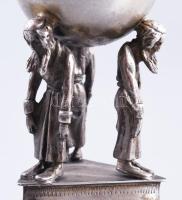 Ezüst (Ag) besamin tartó figurális alakokkal, 1894, orosz, jelzett, mesterjellel, m: 8,5 cm, 69g ///...