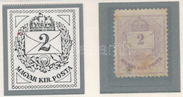 1874 2kr ritka vésésjavítással + gyöngyjavítással (ex Orbán, Sebestyén aranyérmes kiállítási anyagból)