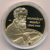 ifj. Szlávics László (1959-) 2011. "Nagy Magyarok / Munkácsy Mihály" aranyozott Cu emlékérem (40mm) kapszulában, tanúsítvánnyal T:PP