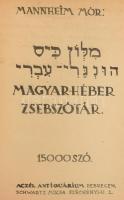 Mannheim Mór: Magyar-héber zsebszótár. Dedikált, első kiadású példány!  15000 szó. Debrecen, [1937],...