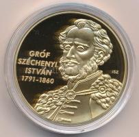 ifj. Szlávics László (1959-) 2011. "Nagy Magyarok / Gróf Széchenyi István" aranyozott Cu emlékérem (40mm) kapszulában, tanúsítvánnyal T:PP