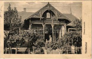 1909 Törökbálint, Tihanyi nyaraló, villa. Ifjabb Báró Barkóczy Sándornak (1896-1925) címezve. Izeli fényképész felvétele (fl)