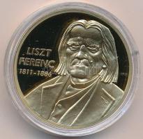 ifj. Szlávics László (1959-) 2011. "Nagy Magyarok / Liszt Ferenc" aranyozott Cu emlékérem (40mm) kapszulában, tanúsítvánnyal T:PP