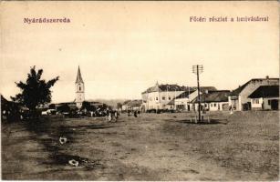 Nyárádszereda, Miercurea Nirajului; Fő tér, hetivásár, piac, templom, Csergőffy József üzlete és saját kiadása / main square, market, church, publisher's shop