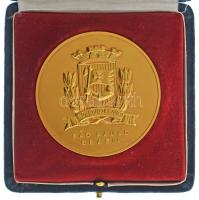 Brazília 1954. "A Páteo do Colégio alapításának 400. évfordulója emlékére" kétoldalas aranyozott bronz emlékérem eredeti dísztokban. Szign.: Olimpica. "Conduzindo suas Bandeiras, S?o Paulo vergou a Tordesillas - Páteo do Colégio - 1554 / S?o Paulo, Brasil" (69mm) T:AU Brazil 1954. "In commemoration of the 400th anniversary of the founding of the Páteo do Colégio" double-sided gilded bronze commemorative medal in original case. Sign: Olimpica. "Conduzindo suas Bandeiras, S?o Paulo vergou a Tordesillas - Páteo do Colégio - 1554 / S?o Paulo, Brasil" (69mm) C:AU