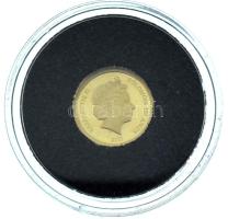 Salamon Szigetek 2013. 1$ Au "Az ókori világ 7 csodája - Zeusz szobor", "A világ legkisebb arany érméi" kapszulában, tanúsítvánnyal (0,5g/0,585) T:PP  Salamon Islands 2016. 1 Dollar "Seven wonders of the ancient world - Zeus Statue" with "The smallest gold coins in the world" in capsule, with certificate (0,5g/0,585) C:PP