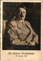 1939 Adolf Hitler, der Befreier Deutschlands. Photo Hoffmann + "LEIPZIG REICHSMESSESTADT MESSHAUS PETERSHOF" + "BERLIN GROSSDEUTSCHLANDS 1. REICHSTAG 30.1.1939" So. Stpl. (EB)