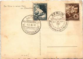 1939 Adolf Hitler, der Befreier Deutschlands. Photo Hoffmann + "LEIPZIG REICHSMESSESTADT MESSHA...