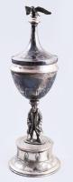 Ezüst (Ag) besamin tartó serleg Mózes ábrázolásával díszítve. cca 1880/1890, jelzett, mesterjeggyel, m: 24 cm, nettó 285g /// Silver (Ag) Besamim Cup, Decorated with a Depiction of Moses, circa 1880/1890, hallmarked, with maker's mark, height 24 cm, net weight 285 g.