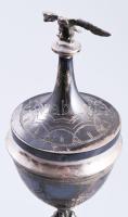 Ezüst (Ag) besamin tartó serleg Mózes ábrázolásával díszítve. cca 1880/1890, jelzett, mesterjeggyel,...
