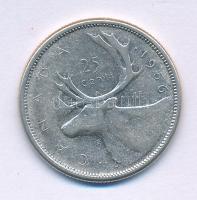 Kanada 1956. 25c Ag "II. Erzsébet" T:F Canada 1956. 25 Cents Ag "Elizabeth II" C:F Krause KM#52