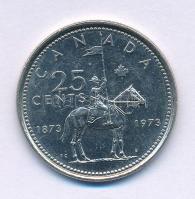 Kanada 1973. 25c "100 éves a királyi lovas rendőrség" T:XF Canada 1973. 25 Cents "100th Anniversary of the Royal Canadian Mounted Police (RCMP)" C:XF Krause KM#81