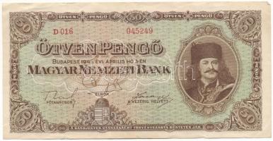 1945. 50P "D 016 045249" T:F szép papír Adamo P15