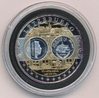 2002-2010 k. "Emlékérem az euróövezet országainak közös valutájáról - Luxemburg" aranyozott, ezüstözött Cu-Ni emlékérem kapszulában, tanúsítvánnyal (35mm) T:PP patina