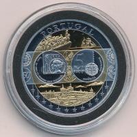 2002-2010 k. "Emlékérem az euróövezet országainak közös valutájáról - Portugália" aranyozott, ezüstözött Cu-Ni emlékérem kapszulában, tanúsítvánnyal (35mm) T:PP