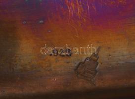 Filigrán ezüst (Ag) hanukai menóra samesszel. cca 19. sz. vége, gazdag filigrán díszítéssel, jelzett...