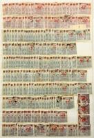 Magyar portó sok példányos készlet, benne összefüggések is, 32 lapos A/4 berakóban