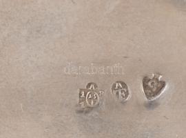 Ezüst (Ag) úti hanukkia, samesszal. Fedelén elefántcsont-lap rárakással, jelzett, 1810, Bécs, 13 lat...