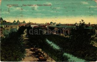 1913 Bucharest, Bukarest, Bucuresti, Bucuresci; Piata Halelor cu Vedere Generala. Saraga / square, view (EB)