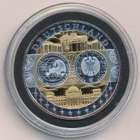 2002-2010 k. "Emlékérem az euróövezet országainak közös valutájáról - Németország" aranyozott, ezüstözött Cu-Ni emlékérem kapszulában, tanúsítvánnyal (35mm) T:PP patina