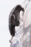 Ezüst (Ag) menóra oroszlánok és a kőtábla ábrázolásával, samesszel. cca 1867-1920, Prága jelzett, JK...