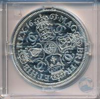 "II. Károly 1663-as érméjének jelzett utánverete" Ag (20g/0.999/40mm) kapszulában, tanúsít...