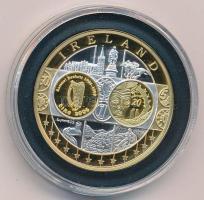 2002-2010 k. "Emlékérem az euróövezet országainak közös valutájáról - Írország" aranyozott, ezüstözött Cu-Ni emlékérem kapszulában, tanúsítvánnyal (35mm) T:PP