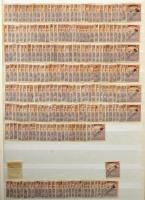 1918 Köztársaság felülnyomású bélyegek készlet, sok összefüggéssel, postatisztával 30 lapos A/4 bera...