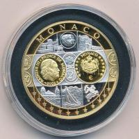 2002-2010 k. "Emlékérem az euróövezet országainak közös valutájáról - Monaco" aranyozott, ezüstözött Cu-Ni emlékérem kapszulában, tanúsítvánnyal (35mm) T:PP